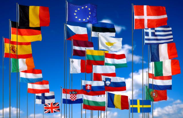 banderas de la Unión Europea