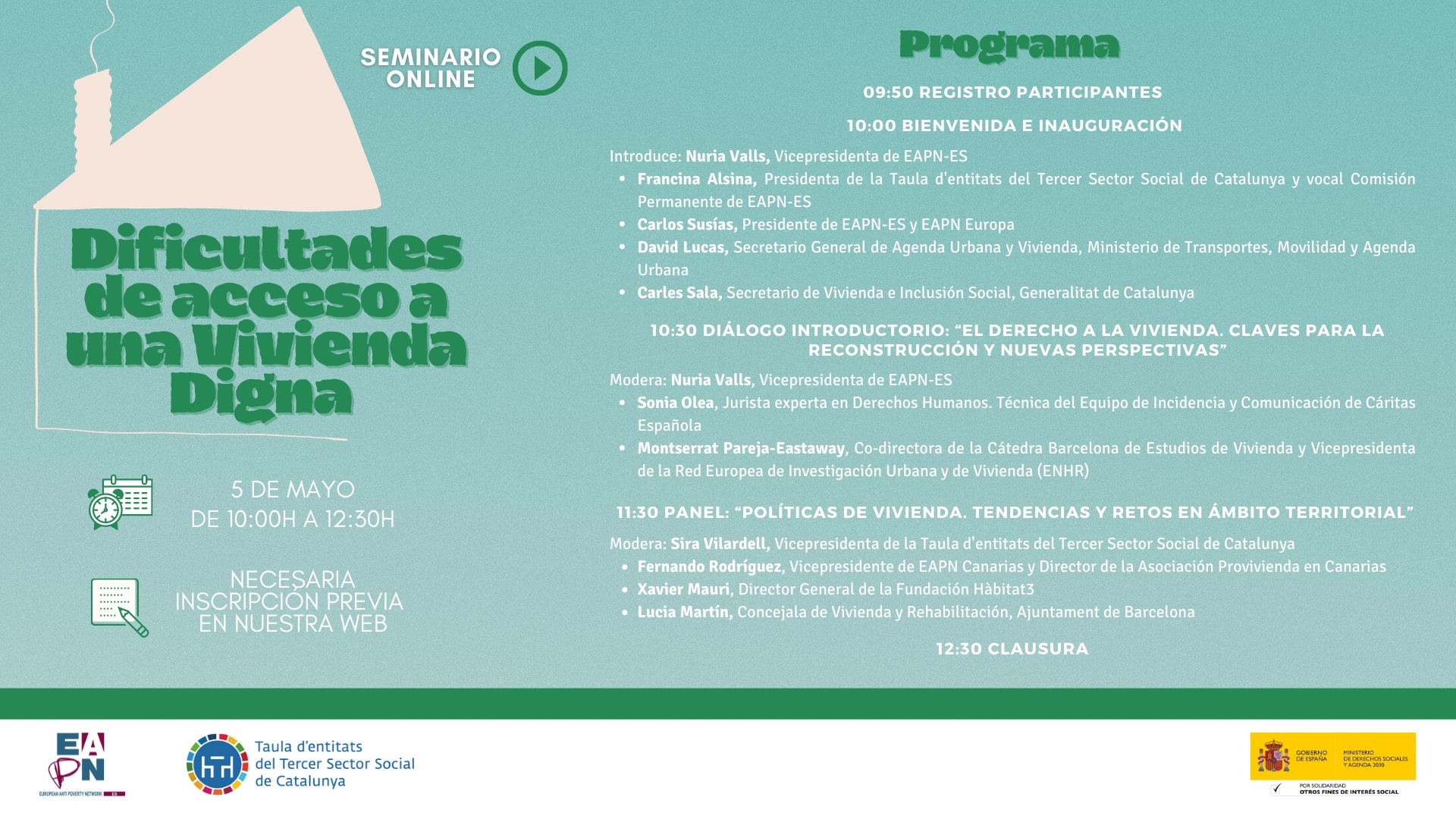 Banner con información del programa del evento. Más información a continuación.